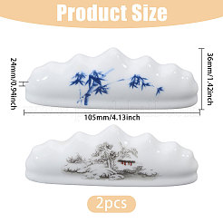 2 шт. 2-х цветный фарфоровый держатель для каллиграфических кистей AJEW-CA0004-91