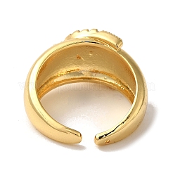 Открытые манжеты из латуни с микропаве и цирконием для женщин&nbsp;RJEW-G325-01A-G