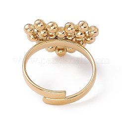 Ионное покрытие (ip) 304 нержавеющая сталь кольца сердце регулируемое кольцо для женщин&nbsp;RJEW-E055-01G