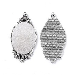 Винтажный тибетский стиль сплава резные розы большой кулон настройки кабошон&nbsp;LS-TIBEP-N003-28AS