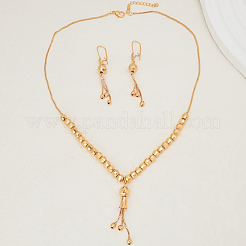 Элегантные винтажные латунные серьги-кисточки и комплекты ожерелий с подвесками для женщин MN4192