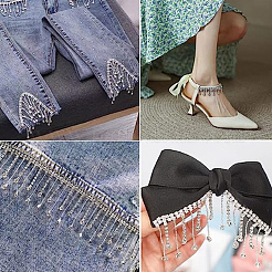 2 ярд полиэстера с пластиковыми бусинами и лентами с кисточками&nbsp;OCOR-DR0001-01