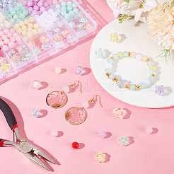 586 шт. круглые акриловые бусины с имитацией драгоценных камней OACR-SP0001-36