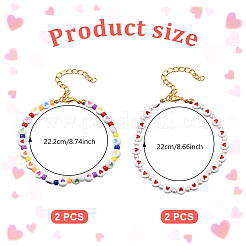 4шт 2 стиля акриловые бусины браслеты для женщин&nbsp;BJEW-HY0001-13