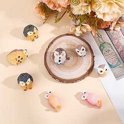 16шт 8-х стилевые фигурки совы из смолы DJEW-DR0001-09