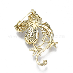 Брошь из латуни с прозрачным кубическим цирконием KK-N232-79-NF