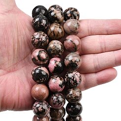 Природные родонит бисер нитей&nbsp;G-L648-A07-16mm