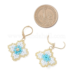 3 пара серег с цветочным креплением из стеклянного бисера ручной работы EJEW-MZ00578