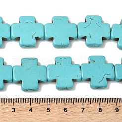 Синтетических нитей бирюзовые бусы&nbsp;TURQ-G118-20x20mm-11