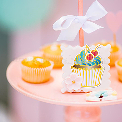 Торт ко дню рождения из углеродистой стали пластина из горячей фольги металлические штампы DIY-WH0482-0008