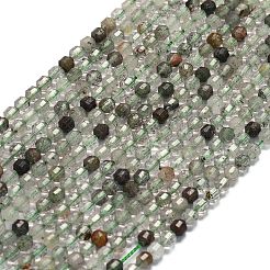 Натуральный зеленый lodolite кварц бисер пряди G-A260-A01-01