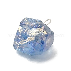 Подвески-соединители из натуральных кварцевых самородков с гальваническим покрытием&nbsp;PALLOY-JF04369-02