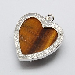 Сердце природного тигровый глаз подвески&nbsp;X-GP356-7