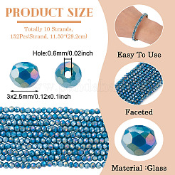 10 нити непрозрачных стеклянных бусин нити&nbsp;GLAA-TA0003-41