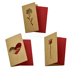 3 набор поздравительных открыток из крафт-бумаги в двух стилях AJEW-FS0001-28