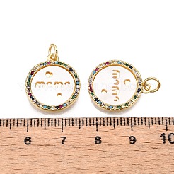 Латунные микропаве прозрачные подвески с фианитом&nbsp;KK-N254-206G