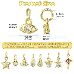 16шт 8 стиля латунные микропаве кубические циркониевые подвески&nbsp;ZIRC-CJ0003-33