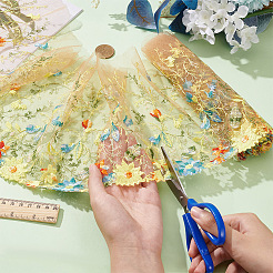 2 ярд полиэфирная вышивка цветок сетчатая ткань OCOR-WH0058-57A