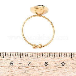 Кольца-манжеты из нержавеющей стали 304 со стеклянными вставками для женщин&nbsp;RJEW-K309-41A