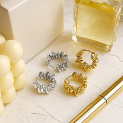 4 пара латунных сережек-кольцев 2 цветов&nbsp;EJEW-GO0003-26