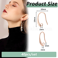 40 шт латунные серьги крючки KK-FH0007-64G