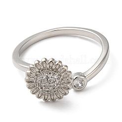 Вращающееся открытое кольцо «кошачий глаз» с фианитами RJEW-Q776-01G-02