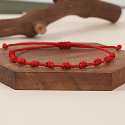 Регулируемые браслеты из полиэстерового плетеного шнура с узлами&nbsp;DX7383