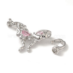 Латунные микропаве с фианитами розового цвета&nbsp;LS-KK-K371-12P