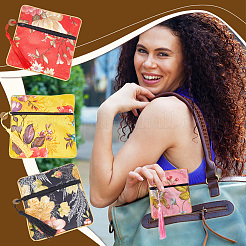 10 шт. 10-х цветные квадратные тканевые мешочки на молнии в стиле ретро ABAG-PH0001-31