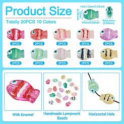 18шт 9 цвета стеклянные бусины&nbsp;LAMP-TA0001-83