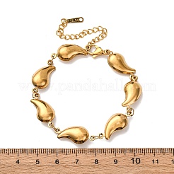 Браслеты из нержавеющей стали 304 в форме капли для женщин BJEW-L706-05G