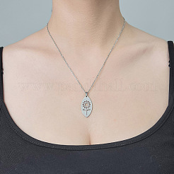 Не тускнеющая полая подвеска-подсолнух из нержавеющей стали 201 NJEW-OY002-26