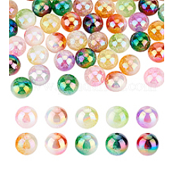 60 шт. 10-цветное УФ-покрытие непрозрачные двухцветные акриловые бусины с эффектом кракле&nbsp;MACR-PH0001-86