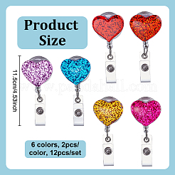 12 шт. 6-х цветные смоляные катушки для значков&nbsp;HJEW-NB00318