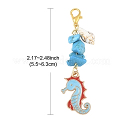 5 шт. подвеска из искусственной бирюзы и ракушек&nbsp;HJEW-YW00108