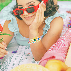 60шт 6 цвета прозрачные акриловые бусины&nbsp;TACR-TA0001-53