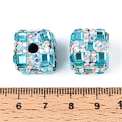 Бусины из полимерной глины со стразами и квадратным акрилом CLAY-T022-03G