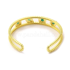 Открытый браслет-манжета с квадратным стеклом BJEW-A136-01G-02