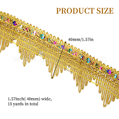 15 ярд металлизированной кружевной отделки из полиэстера PW-WG69085-02