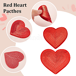 30 шт. 2 стиля полиэстер сердце компьютерная вышивка приклеивание/пришивание заплатки PATC-PH0001-14