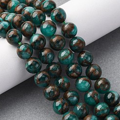 Синтетический золотой клинкер камень бисер пряди&nbsp;G-G026-R-8mm-3