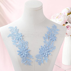 2 пара 2-х цветных полиэстеровых вышитых пайеток для костюмов&nbsp;DIY-CY0001-99