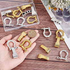 8 пакет 2 цвета сплава скобы застежки&nbsp;FIND-UN0007-85