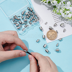 60 шт. 4 стиля наконечников для шнура из нержавеющей стали 201 STAS-UN0063-70