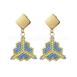 Бусины miyuki delica и серьги-гвоздики из нержавеющей стали 304&nbsp;EJEW-MZ00418-02