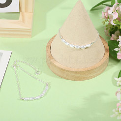 2 шт. пластиковые браслеты на ногу с бусинами из риса и имитацией жемчуга&nbsp;AJEW-CA0004-76S