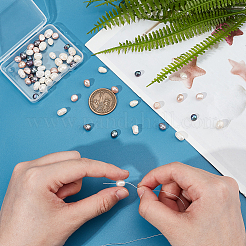 60 шт. 4 вида бусин из натурального культивированного пресноводного жемчуга PEAR-WR0001-05