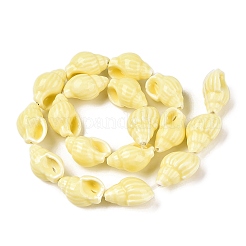 Нитка фарфоровых бусин ручной работы с принтом&nbsp;PORC-T133-01E