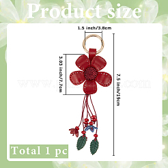 Брелок из кожи и сплава&nbsp;HJEW-WH20022-04B-11