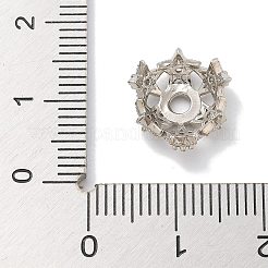 Стойка металлизированная звезда латунная микропаве прозрачные кубические циркониевые бусины колпачки KK-L224-028P